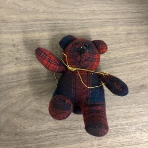 Adorable Plaid Bear Ornament Vintage Boyd's‎ Bear & Friends Plush Doll